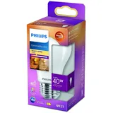 Philips LED Classic E27 WarmGlow Lampe, 40 W, Tropfenform, dimmbar, matt, Warmweiß Weiß