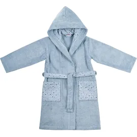 Wörner Kinderbademantel WÖRNER "Wal" Gr. 128, blau (stahlblau), L:80cm, Baumwoll-Webfrottier, Hausmäntel, mit Stickerei, mit Tasche, maschinenwaschbar, trocknergeeignet