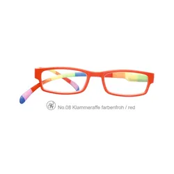 Lesebrille No.08 Klammeraffe farbenfroh rot