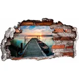 wall-art Wandtattoo »Sunset at the lake«, selbstklebend, entfernbar, bunt