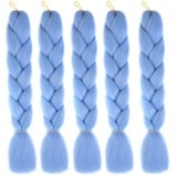 5 Stücke Jumbo Braids Extensions, 120cm Kunsthaar zum Einflechten Twist Zöpfe Synthetik Crochet Hair Flechthaar Haarverlängerungen Einfarbige Ombre Jumbo Zöpfe Haar Flechten Extensions für Crochet