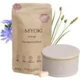 MYOKI Haragi Darmkur mit Probiotika, Präbiotika & Flohsamenschalen – Set mit Keramikdose in Sand – 60 vegane Kapseln – Darmflora aufbauen & Darmgesundheit unterstützen