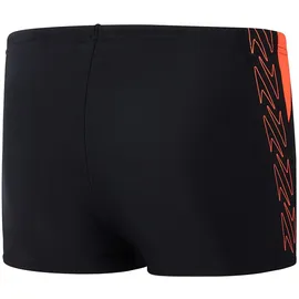 Speedo Hyperboom Splice Badehose Boxer - Black / Siren Red - 13-14 Jahre