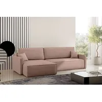 Kaiser Möbel Schlafsofa Schlafsofa Carlos L-Form Bettkasten Stoff Salvador Und Poso rosa