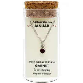 Jojo "Januar" Geburtsstein Kette im Gläschen
