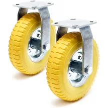 Wiltec Bockrollen Set 2x Ø225mm bis max.100 kg Gelb