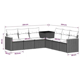 vidaXL Sofa Set 7-tlg. Beige/Grau