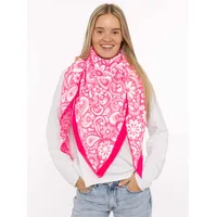 Zwillingsherz Dreieckstuch ZWILLINGSHERZ "Blumige Aussichten", Damen, pink rot, Strick, Materialmix, gemustert, mehrfarbig, Modetücher, Florales Muster, Kante Uni, Strick