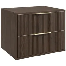 Badplaats Waschbeckenunterschrank Rimini 2 Schubladen 60 x 46 x 46 cm Walnuss Braun