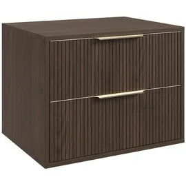 Badplaats Waschbeckenunterschrank Rimini 2 Schubladen 60 x 46 x 46 cm Walnuss Braun