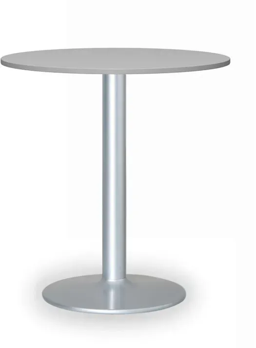 Runder Konferenztisch, Bistrotisch FILIP II, Durchmesser 80 cm, graue Metallgestell, graue