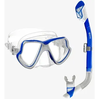 mares aquazone Wahoo Dry Schnorchelset - Blue / Silver - One Size
