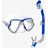 mares aquazone Wahoo Dry Schnorchelset - Blue / Silver - One Size