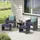 Goplus Rattan Balkonmöbel-Set mit Gartensessel, Hocker & Beistelltisch