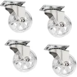 4er Set dekorative Design Möbelrollen RAPID Rollen-Ø 50 mm transparent, Tragkraft 35 Kg, Höhe 64 mm, Lenkrollen von SOTECH