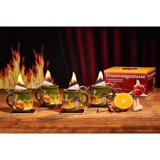 Feuerzangentasse 4er-Set, Oliv/Rühmann - für Feuerzangenbowle