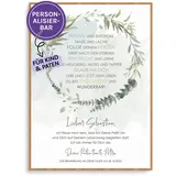 FEENSTAUB Patenbrief personalisierter Taufbrief Kranz, Patenbrief für Patenkind, Patenbrief für Paten,Taufgeschenk, personalisierbare Taufurkunde, Patenurkunde, Geschenk für Taufpaten