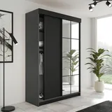 kier furniture Schiebetürenschrank Lamaro 138 x 205 x 59 cm Grau/Schwarz