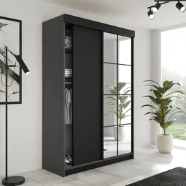 kier furniture Schiebetürenschrank Lamaro 138 x 205 x 59 cm Grau/Schwarz