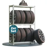monzana Reifenregal 2er-Set 180x120x40cm verzinkt 795kg