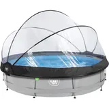 EXIT TOYS Soft Grey Pool 360 x 76 cm inkl. Filterpumpe und Abdeckung
