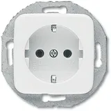 Busch-Jaeger 20 EUCRD-214 SCHUKO® Steckdosen-Einsatz, mit rundem Tragring alpinweiß glänzend, Unterputz, horizontal/vertikal, IP20, Reinweiß (RAL 9010), Weiß