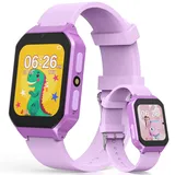 AstraMinds Smartwatch Kinder – Kinder Smartwatch Mit 26 Spielen, 10 Hörgeschichten, Kamera, Wecker, Taschenlampe, Geschenke Für Jungen Und Mädchen Von 3 Bis 12 Jahren (Lila)