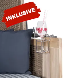 Mr. Deko Strandkorb Komplettset - bene living - Schleswig Pinie - PE mokka Modell 554