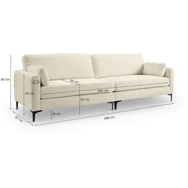 MID.YOU Viersitzer-Sofa Webstoff 4-Sitzer Creme