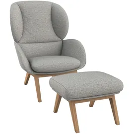 flexlux Ohrensessel "Adria", grau (sophisto grau), B:78cm H:100cm T:96cm, 100% Polyester, Sessel, Ohrensessel, Stil & Komfort, organische Form, Fuß Eiche