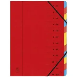 Ordungsmappe, A4, rot, 54125E, 12 farbige Taben
