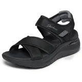 SKECHERS Women's Arch Fit 2.0 Sandal Feelin' Bright Flat, Black, 38 EU