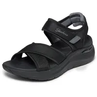 SKECHERS Women's Arch Fit 2.0 Sandal Feelin' Bright Flat, Black, 38 EU