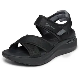 SKECHERS Women's Arch Fit 2.0 Sandal Feelin' Bright Flat, Black, 38 EU