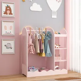 [en.casa] Garderobenständer Vestnes 100 x 94 x 38 cm Rosa