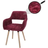 MCW Esszimmerstuhl MCW-A50 II, Stuhl Küchenstuhl Polsterstuhl, Holz Stoff/Textil Chenille (465g/m2) MVG ~ bordeaux