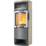 Kaminofen HARK 44-5.3 GT FlameKat 8 kW - Ofenkacheln: Creme - Korpus: titan/verchromt
