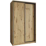 masseno Schwebetürenschrank NISSE 120 x 205 x 60 cm Braun