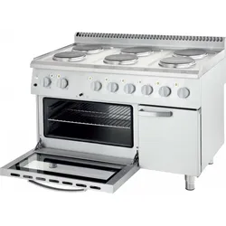 6-Flammen-Elektrokochfeld mit Backofen 6X2.6KW - 1200x700x850