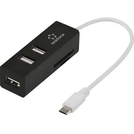 Renkforce RF-4995192 3 Port USB-A, SD, microSD, M2, Memory Stick USB 2.0 480MBit/s mit eingebautem SD-Kartenleser, mit