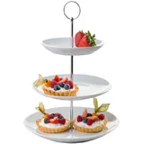 Home4You Etagere H 37 cm - 3 Etagen - Weiß - Porzellan