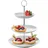 Home4You Etagere H 37 cm - 3 Etagen - Weiß - Porzellan