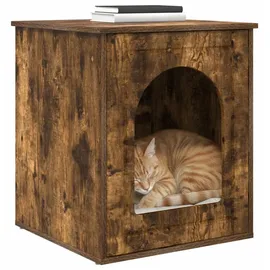 vidaXL Katzenhaus Geräucherte Eiche 53 x 52 x 62 cm Holzwerkstoff