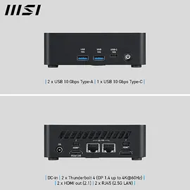 MSI CUBI NUC AI 1UMG-023DE - Intel® CoreTM Ultra 5 125H 16 GB 512 Onboard Graphics Windows 11 Pro