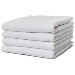4x Handtuch BASIC 50x100 cm weiß I Premium Hotelqualität 100% Baumwolle I Zwirnfrottier