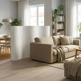 Homestyle4u Paravent Raumteiler in Weiß 250x145 cm 3141