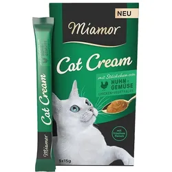 Miamor Cat Cream mit Huhn und Gemüse 75g (5x15g) unterstützt die Verdauung