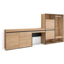 SKRAUT HOME Schuhschrank, Platzsparender Schrank, 297x35x145 cm, Schlafzimmer, Offener Schrank, Kommode, Schminktisch, Modern Style, Eiche _458_30