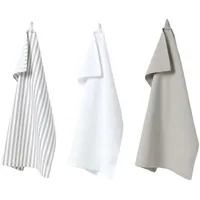 Homescapes Geschirrtücher Set 3tlg, Schmale Streifen grau