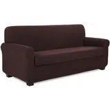TIANSHU Sofaüberwürfe,Spandex Sesselbezüge Enthält 1 Sofabezug und 1 Sitzkissenbezug Stretch Couchbezug Elastischer Antirutsch Weich Jacquard Stoff sesselbezug Schonbezug(3 Sitzer,Schokolade)